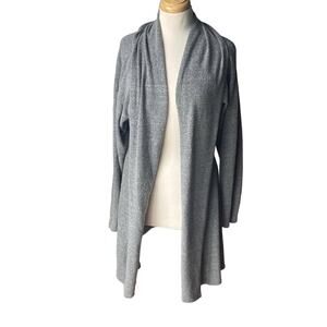 JOAH BROWN Open Front Long Sleeve Cardigan Gray Marbled ONE SIZE